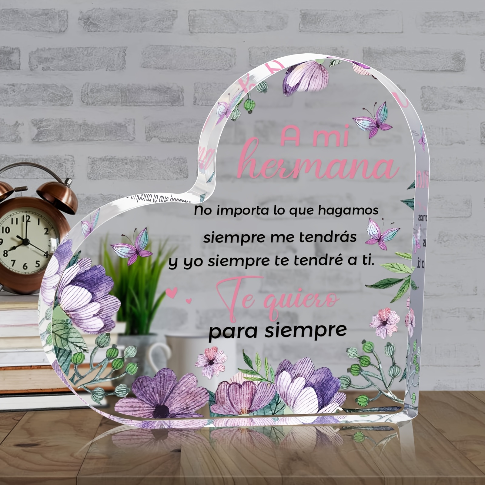 TEMU [2D ] [2D ] Ideas de Regalos para Hermanas, Obsequios para Hermanas, Regalos en Español para , Placa Acrílica Peso de Papel, Adecuado para de