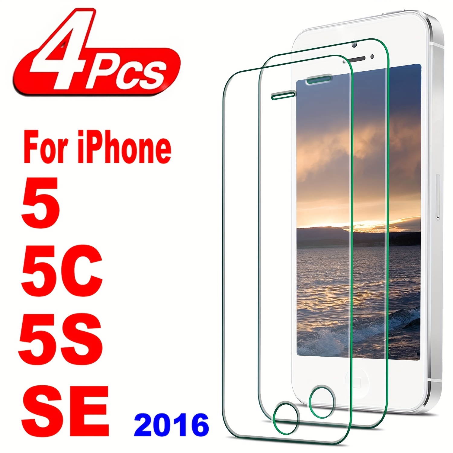 

4pcs Tempered Glass Screen Protector For , For , For Iphone 5, For , , , 9h Hardness