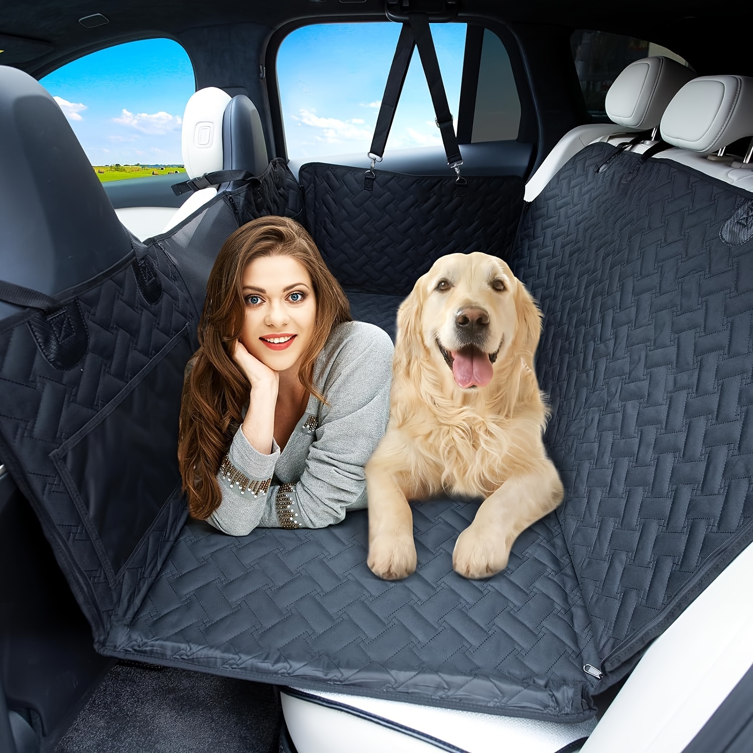 

Cemofe Back Seat Extender For Dogs, Hard Bottom Dog Car Seat Cover For Back Seat Protector, Waterproof Backseat Pet Cover For Dogs In Car, Dog Car Seat Bed Dog Hammock For Car Suv Truck