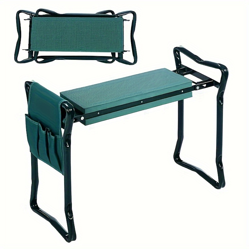 

Heavy-duty Metal Garden Kneeler And Seat Set With Comfort Pad & Tool Pocket - Foldable, Ideal For Gardening, Fishing, Camping