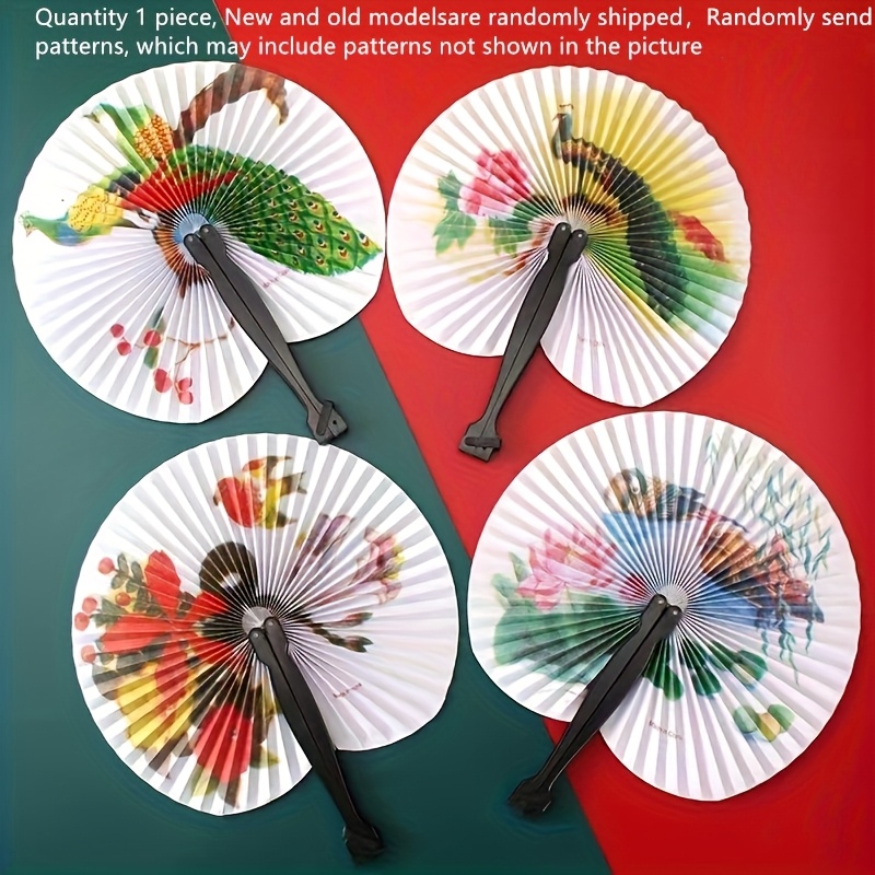 1pc Portable Folding Small Paper Fan, Traditional Style Painting Paper Fan, Carry Small Gifts, Women's Ancient Style Cute Foldable And Contractible Paper Fan