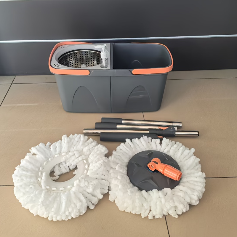 TEMU -system Rotating Mop With Separate Water & Clean Water Buckets - One- Cleaning, Mopping System, Portable Suitable For, Floors,, - Easy Clean