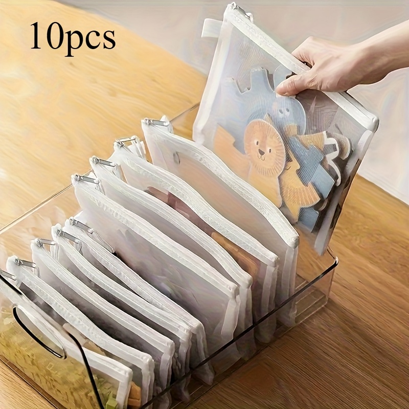 E-shop [5 Stück/10 Stück A5 Zipper Bag] Mesh Zipper Bag-Folder mit Reißverschluss, geeignet für Büroorganisation, Schulbedarf