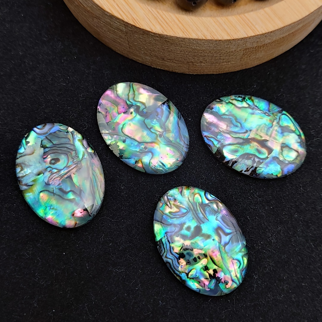 

4pcs 30×22mm Abalone Shell Oval Drop Oil Flat Bottom No Hole Patches Special Personality Jewelry Making Diy Clothing Decorative Handmade Accessories