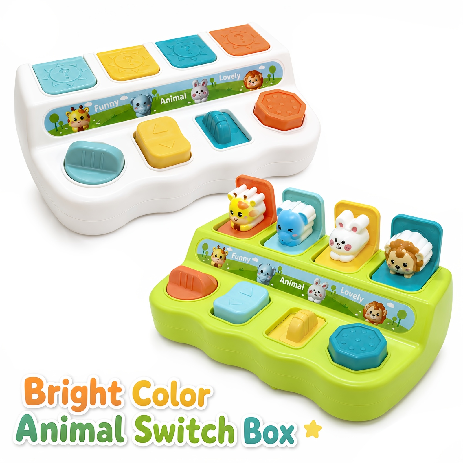 Peek-A-Boo Mechanical Push-Button Pop-Up Box Toy
