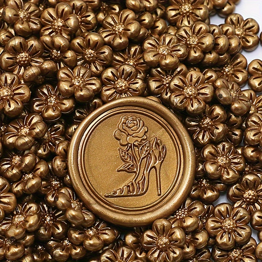 150pcs Floral Sealing Wax Beads, Metallic Finish For Wedding Invitations, Envelopes, Wine Gift Wrapping & Christmas Presents