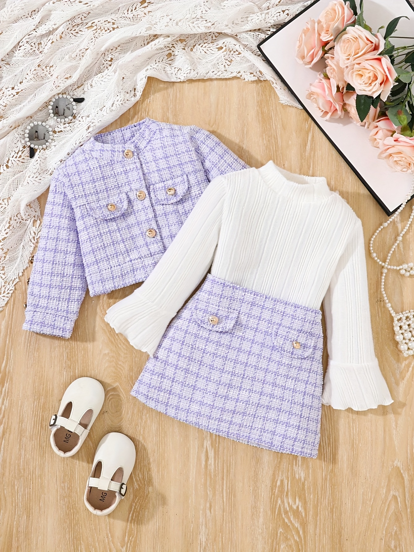 a stylish three piece french outfit for   for early autumn for outdoor Product details 7
