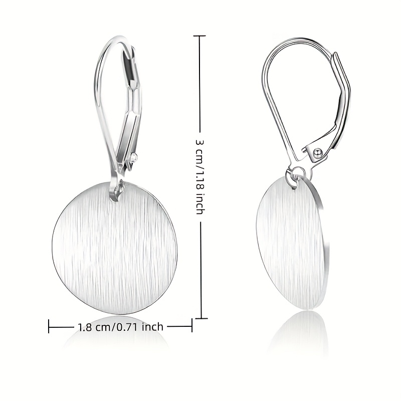 925 Sterling Silver Round Disc Earrings for Women