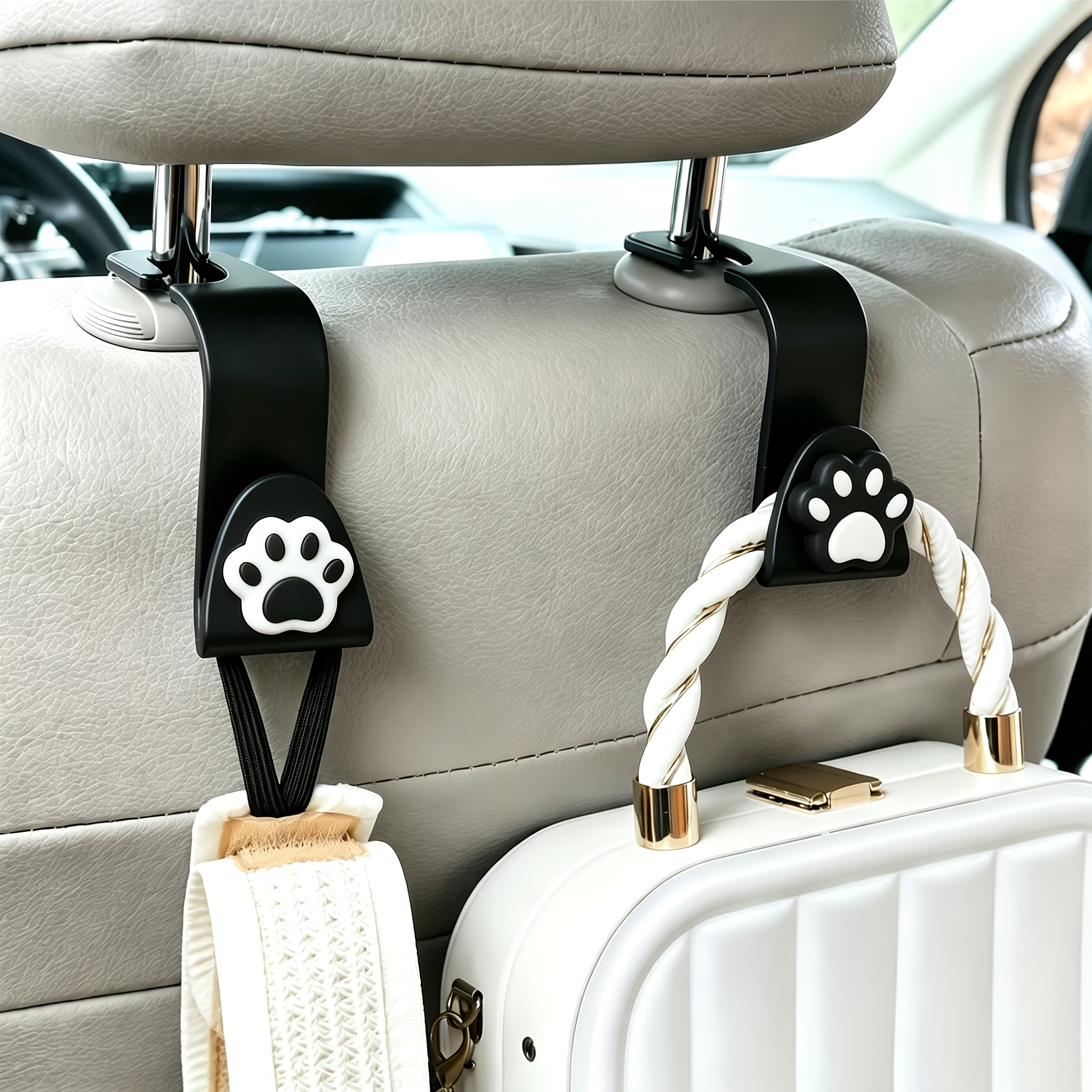 TEMU Lot de 2 crochets pour de siège de voiture de , accessoires d'organisation de voiture adorables et apaisants, fabrication robuste avec capacité