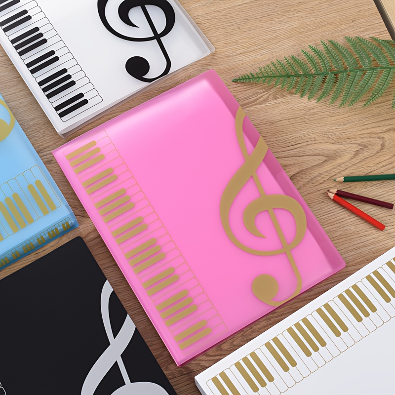 40 tasche, anteriore e posteriore con capacità di 80 fogli, clip per partiture di chitarra A4, cartella per partiture musicali, clip per partiture a pentagramma, clip per partiture di pianoforte, clip di inserimento