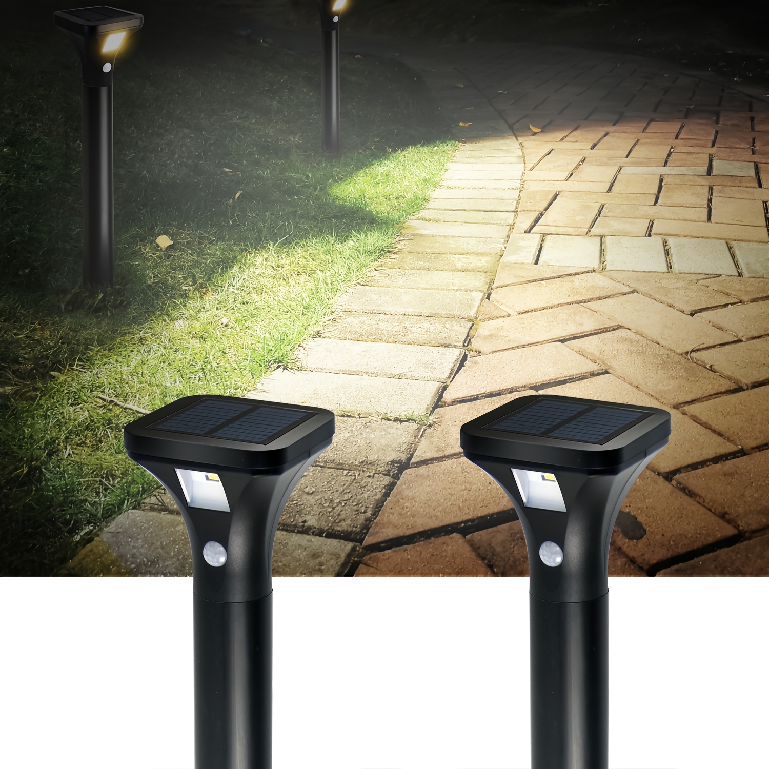 

Led Solar Powered Motion Sensor Pathway Lights, Battery Powered Outdoor Waterproof Motion Detector Walkway Light, Use For Your House's Yard Backyard Driveway Sidewalk Path Garden Etc.