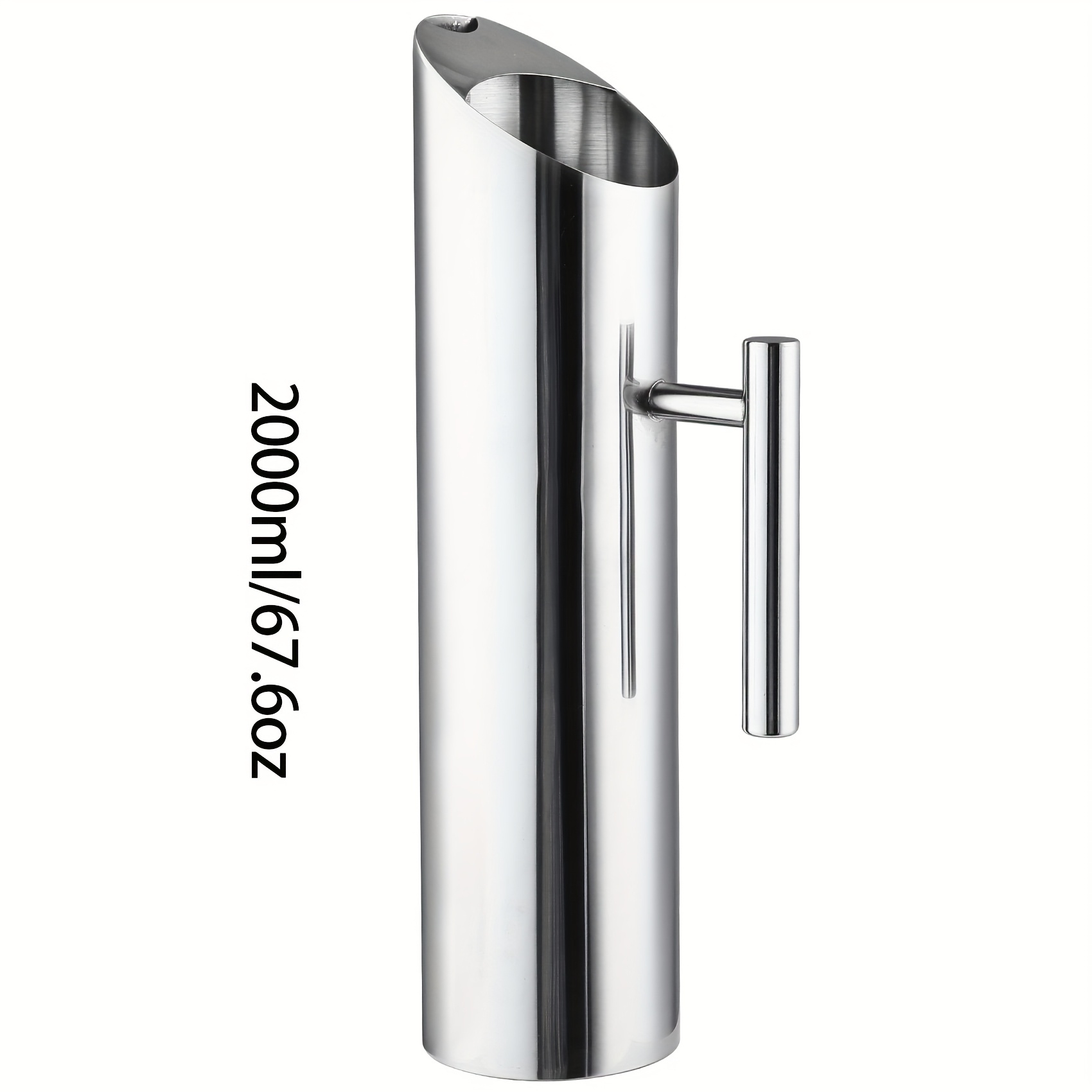TEMU Stainless Steel Straight Body Cold Water Kettle, Juice Kettle, Ice-separating Kettle, Ktv Beverage Kettle, Bar Cocktail Pitcher