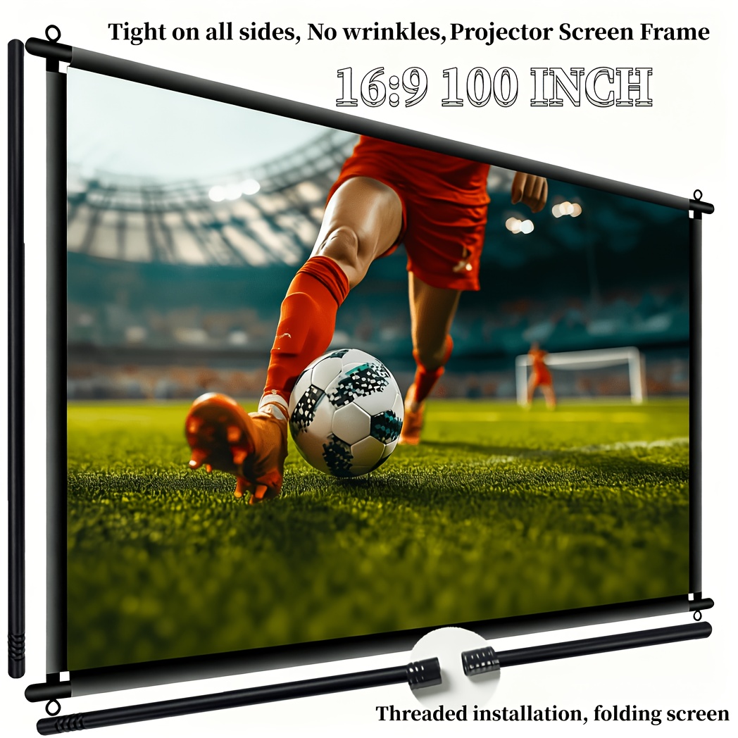 Picture Frame Gray Screen 100-inch Fixed Frame Screen 16:9 Highlight, Suitable For Telephoto Projectors, Wrinkle-free Washable Outdoor Projector Screens, Camping Movie Projector Screens