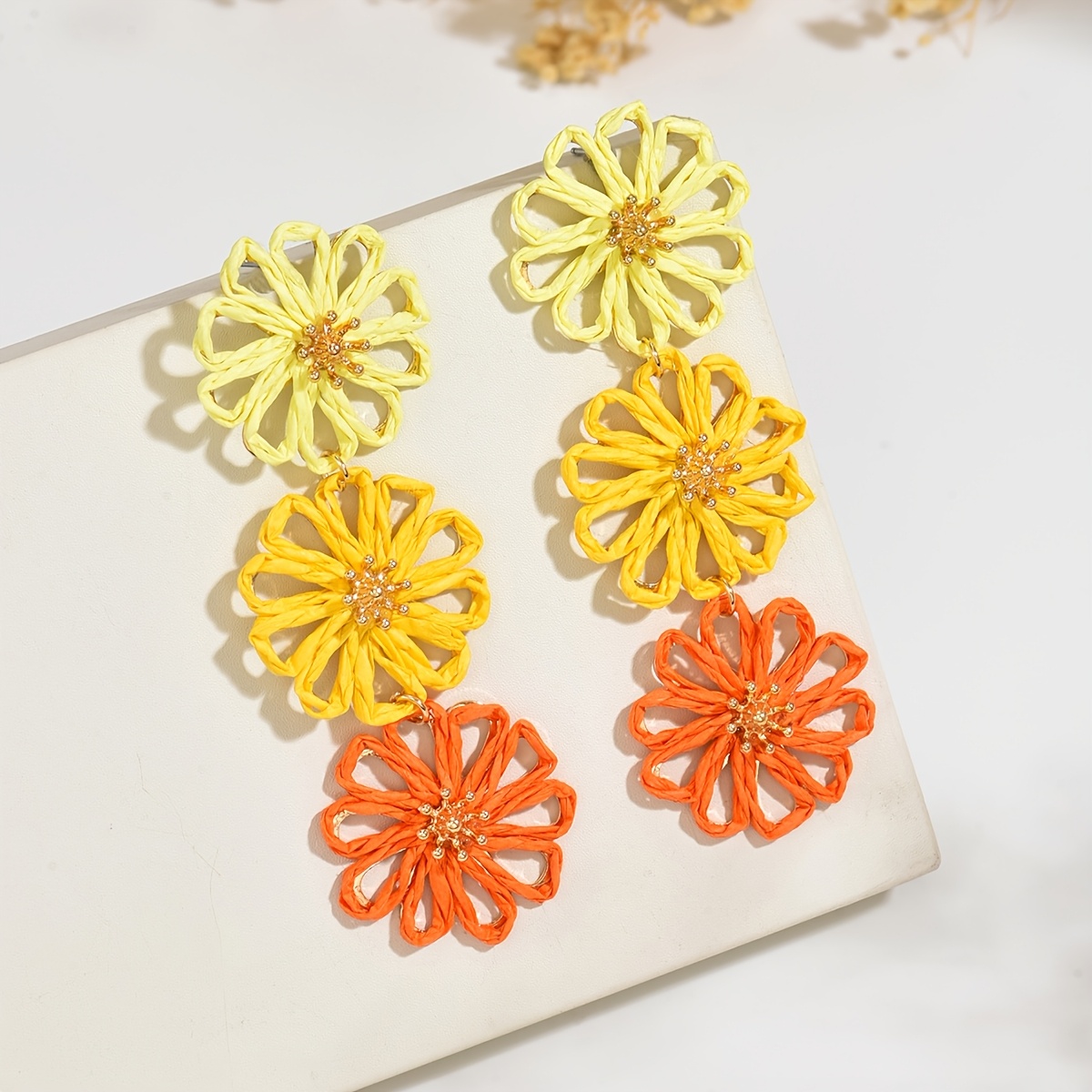 Women's Bohemian Style Multi-Colored Dangle Earrings, Summer Vibes