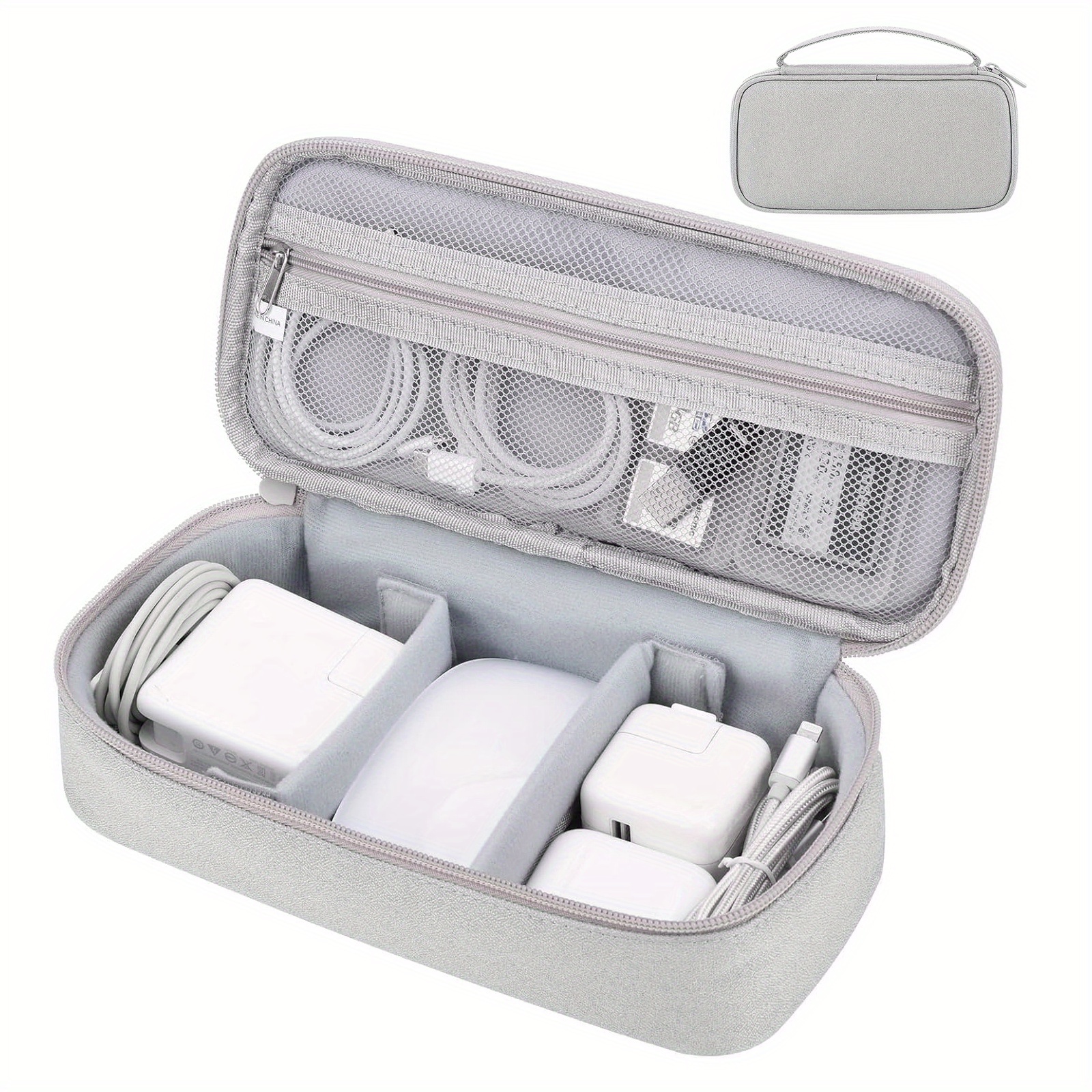 TEMU Multi-Compartment Tech Accessories Pouch - Tragbare Reisetasche für Power Banks, tragbare , Datenkabel und mehr, strapazierfähiges
