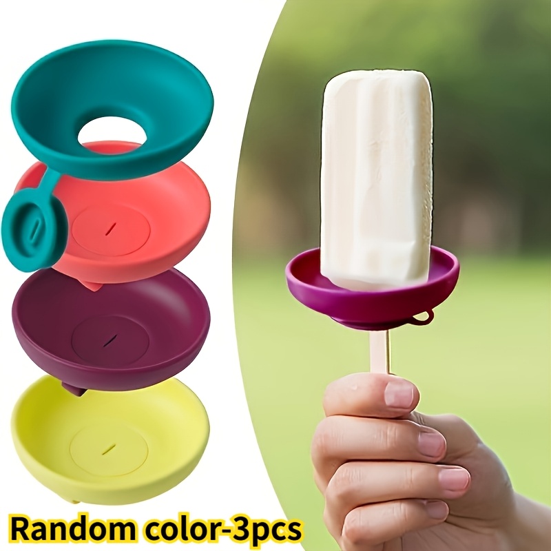 3pcs ice cream rack leak proof ice cream mold ice cream tray bracket with   leak proof portable summer dessert ice cream rack dishwasher washable   cream rack portable snack box with handle 3pcs color random