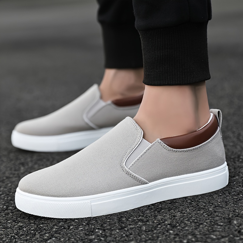Mocassins Homme Toile Slip-On Chaussures Basses Rétro pour Hommes - Légères, Respirantes et Antidérapantes - Adhérence Tout Terrain, Semelle et Tissu en Toile, Chaussures de Skate Décontractées Adaptées au Quotidien, Extérieur, Salle de Sport - Confortables et Durables