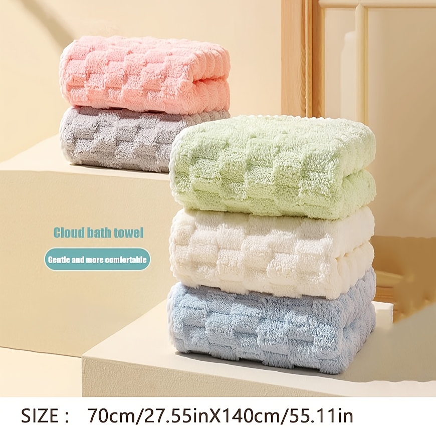 

2pcs Microfiber Bath Towels, Quick Dry & - Unscented, Ideal For Spa, Gym, Travel - Contemporary Design, 27.5x55.1 Inches, Pastel Colors