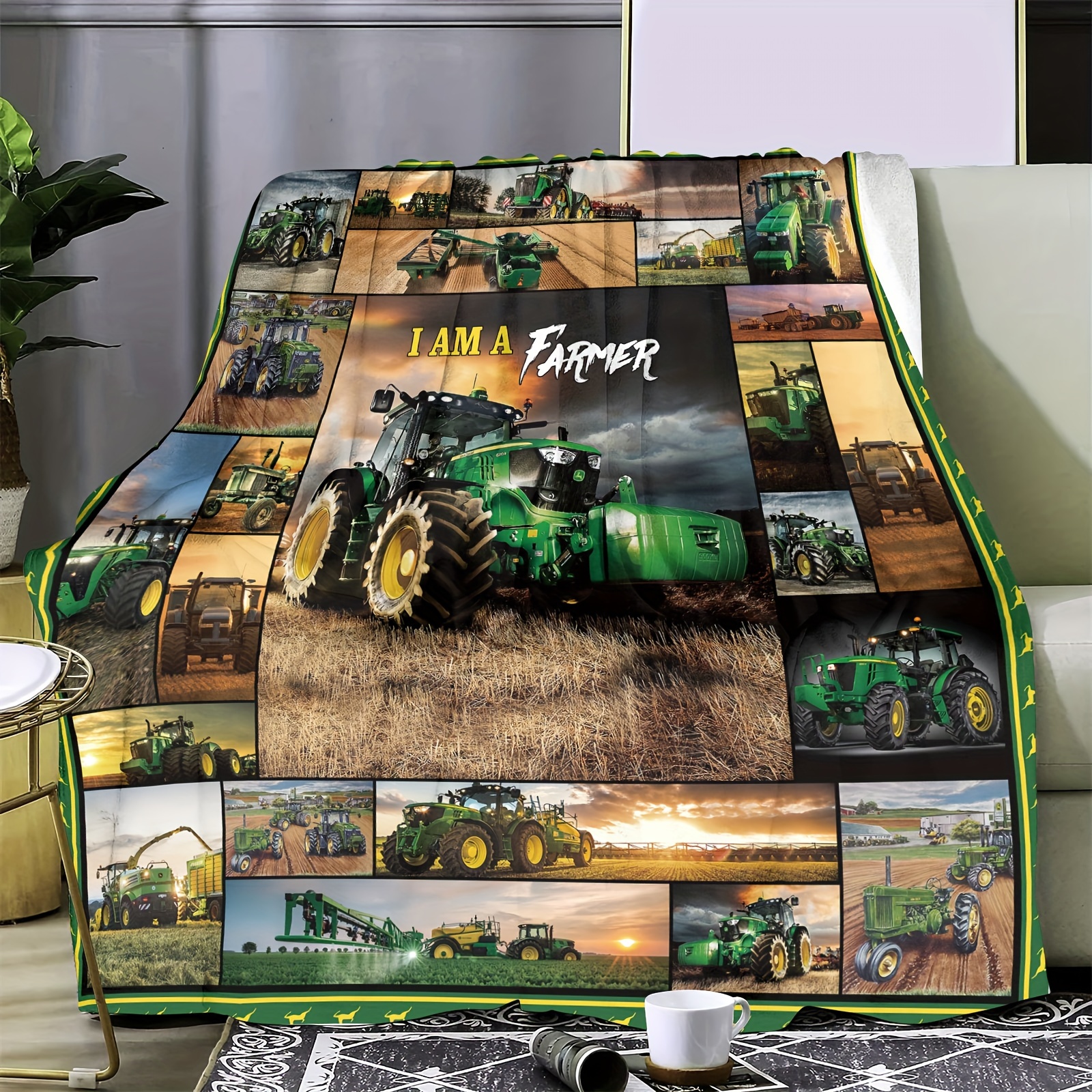 

Farm-themed Digital Printed Fleece Blanket: Soft And Warm, Suitable For Sofa, Bed, Or Travel - Contemporary Style, All-season Use, 78.74 X 59.05 Inches (200cm X 150cm)