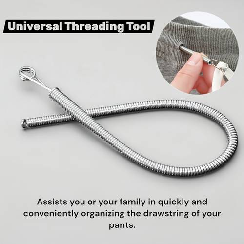 1pc of spring wire threader tool needle stringer for sewing craft repair effortless lacing with stainless steel tip non device for elderly and random postcard