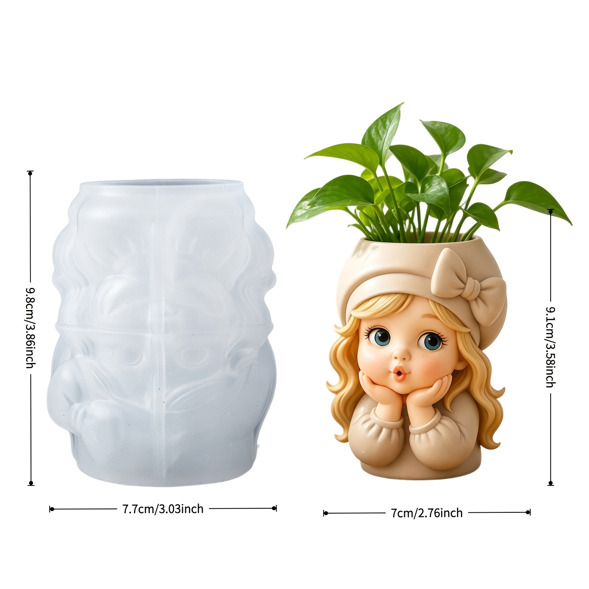 Image of Reusable Resin Silicone Mold Suitable For Diy Flower Pots, Succulent Pots, Candle Holders & Plaster Crafts - Resistant Demolding, Irregular Shape Pottery Mold For Resin Casting, Wax Cups, Gifts