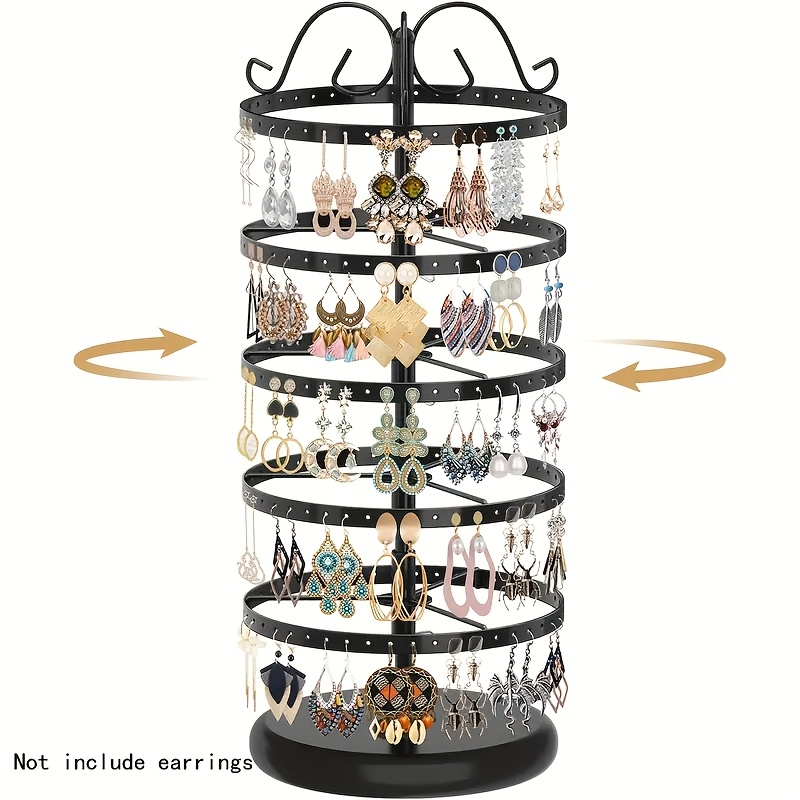 1pc 5-layer Detachable Rotating Earring Rack For Desktop Earring Storage