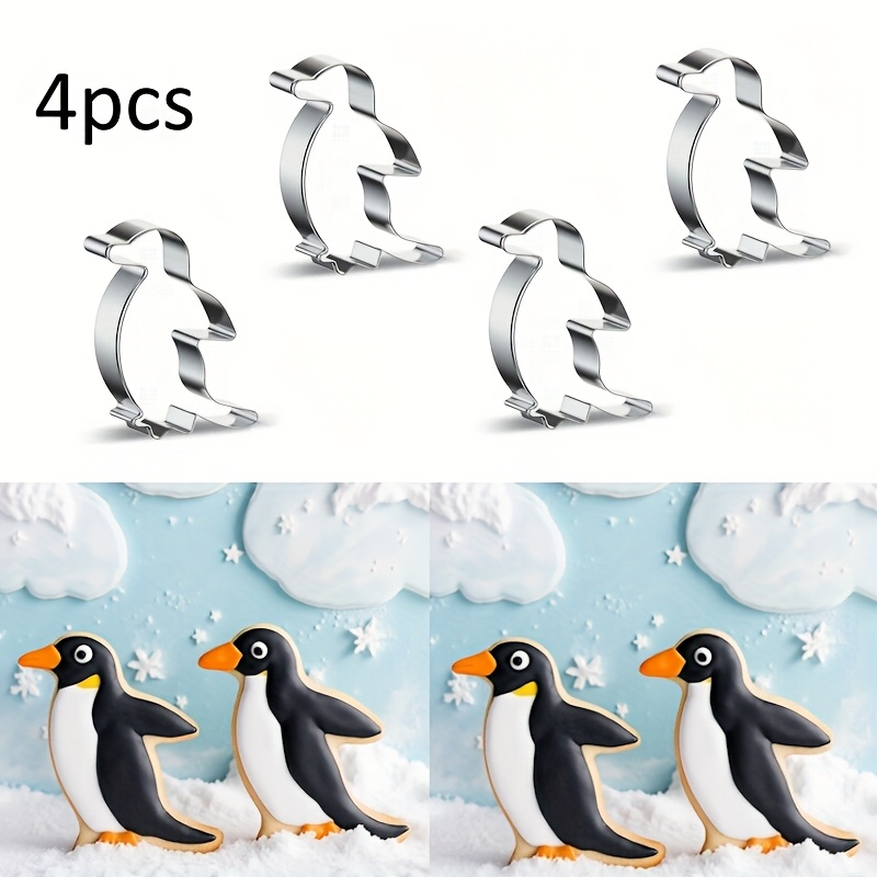 4pcs/set Of Stainless Steel Penguin Biscuit Mold Set, Beautiful , Suitable For Children To Use To Make Cakes, Biscuits, Etc., Diy Baking Tools, Kitchen Props, Baking Tools.