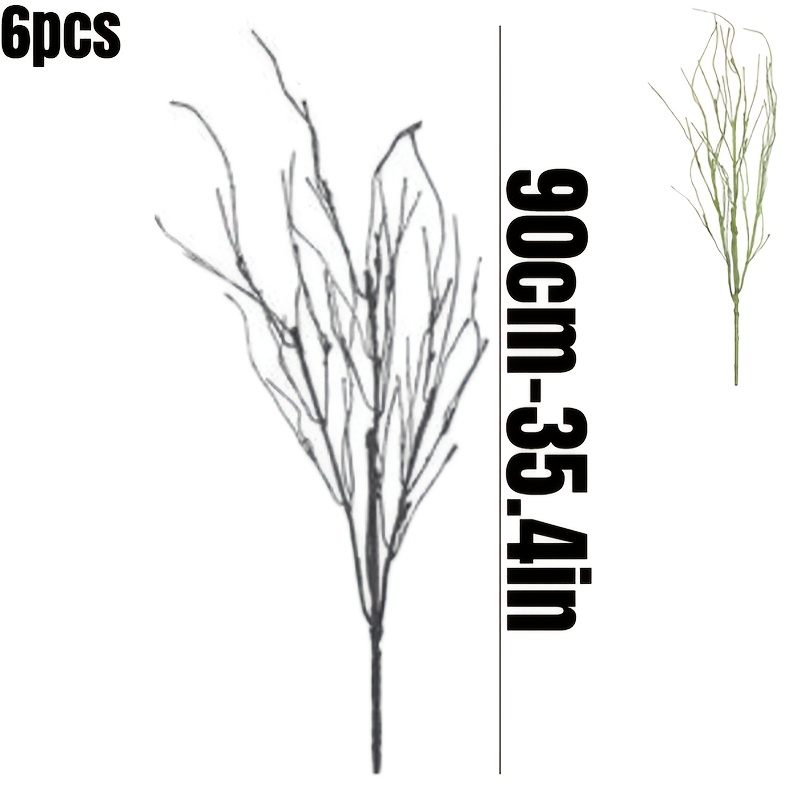Image of 90cm/ 35.4 Inches Pack Of 6, 2 Colors Mixed Plastic Simulation Dry Branches, Dry Branches, Artificial Branches, Floor Vase Decoration, Living Room, Bedroom, Farmhouse, Wedding, Party Decoration, Fake