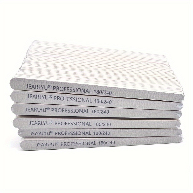 100pcs Professional Double-Sided Grey Sandpaper Nail File Set