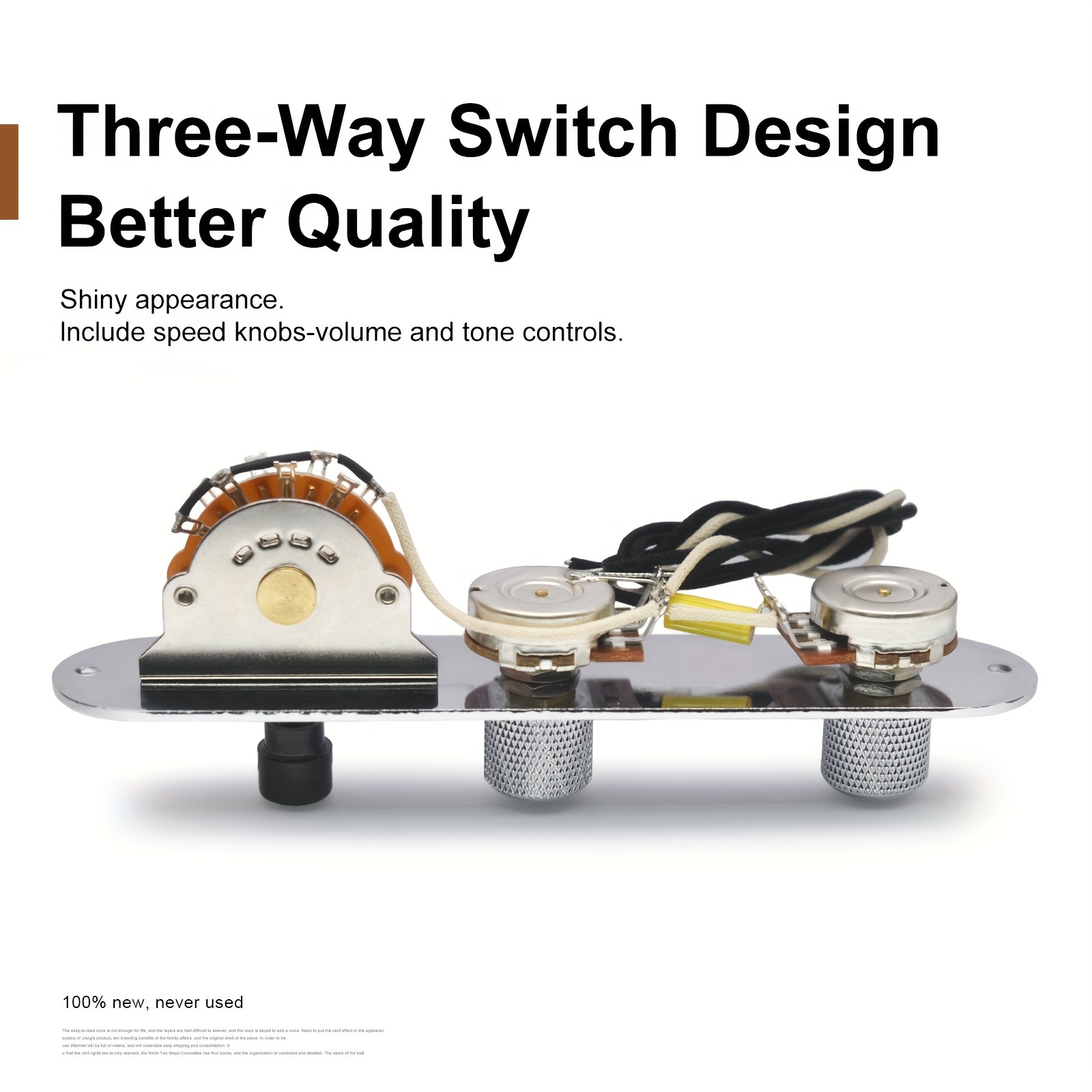 [1pc Vintage Guitar Control Plate] 1pc Vintage-Style 3-Way Switch Guitar Control Plate | Alloy, 500K Potentiometers, Blade Switch, Waxed Cloth Wiring Harness | Compatible with Telecaster