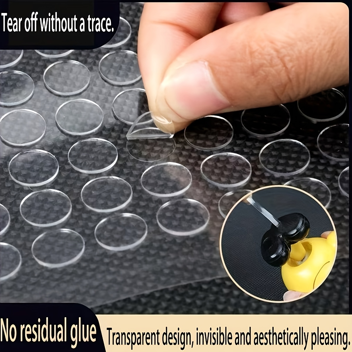 TEMU 400pcs Strong Invisible Double-sided Tapes, Round Transparent Stickers, Removable Transparent Nano , Christmas Gifts, Holiday Balloon Pasting,