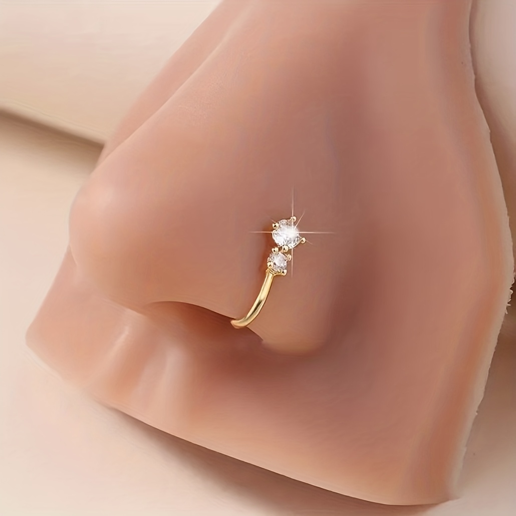 [1pcs Of Oxidized Synthetic Zirconia U-shaped Nose Decoration For Women] , Piercings And Adjustable, Versatile Daily, Suitable For Holiday Parties And Dates To Wear, Thanksgiving Gifts To Women
