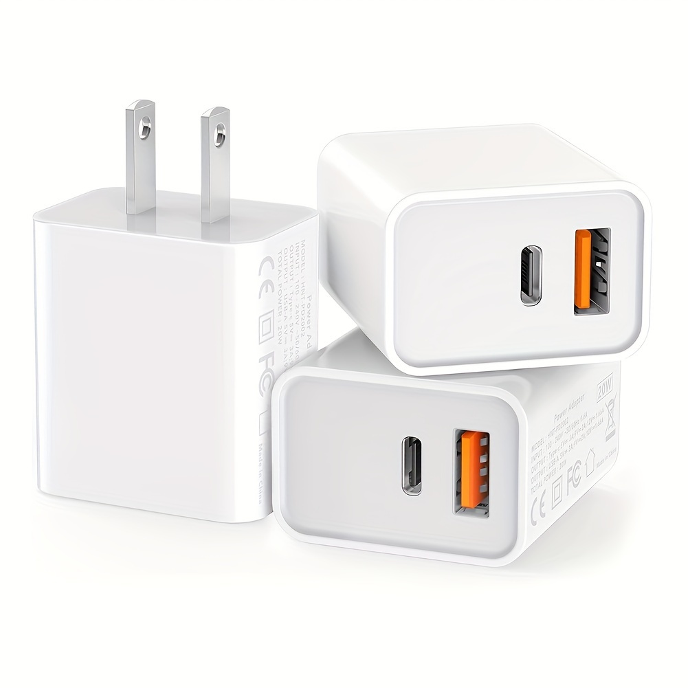 

20w Dual Port Qc+pd 3.0 Power Adapter, Double Charging For Iphone Pro/14/13/12 Pro//plus, Xs/xr/x, Watch /7 Cube(white)