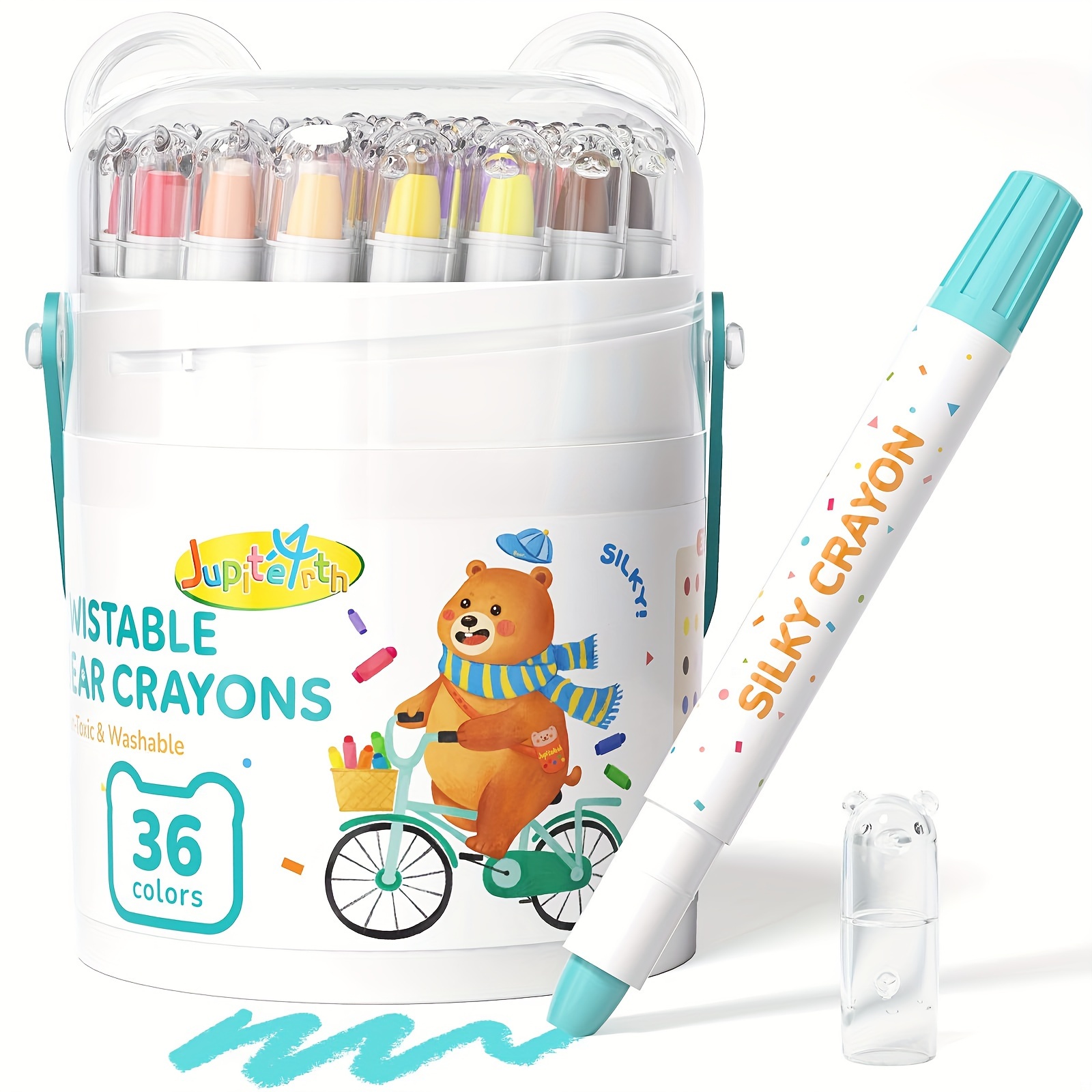 

Bear Wrapped Crayons, Non-toxic Washable Crayons, For Students, Jumbo Crayons, Art Supplies