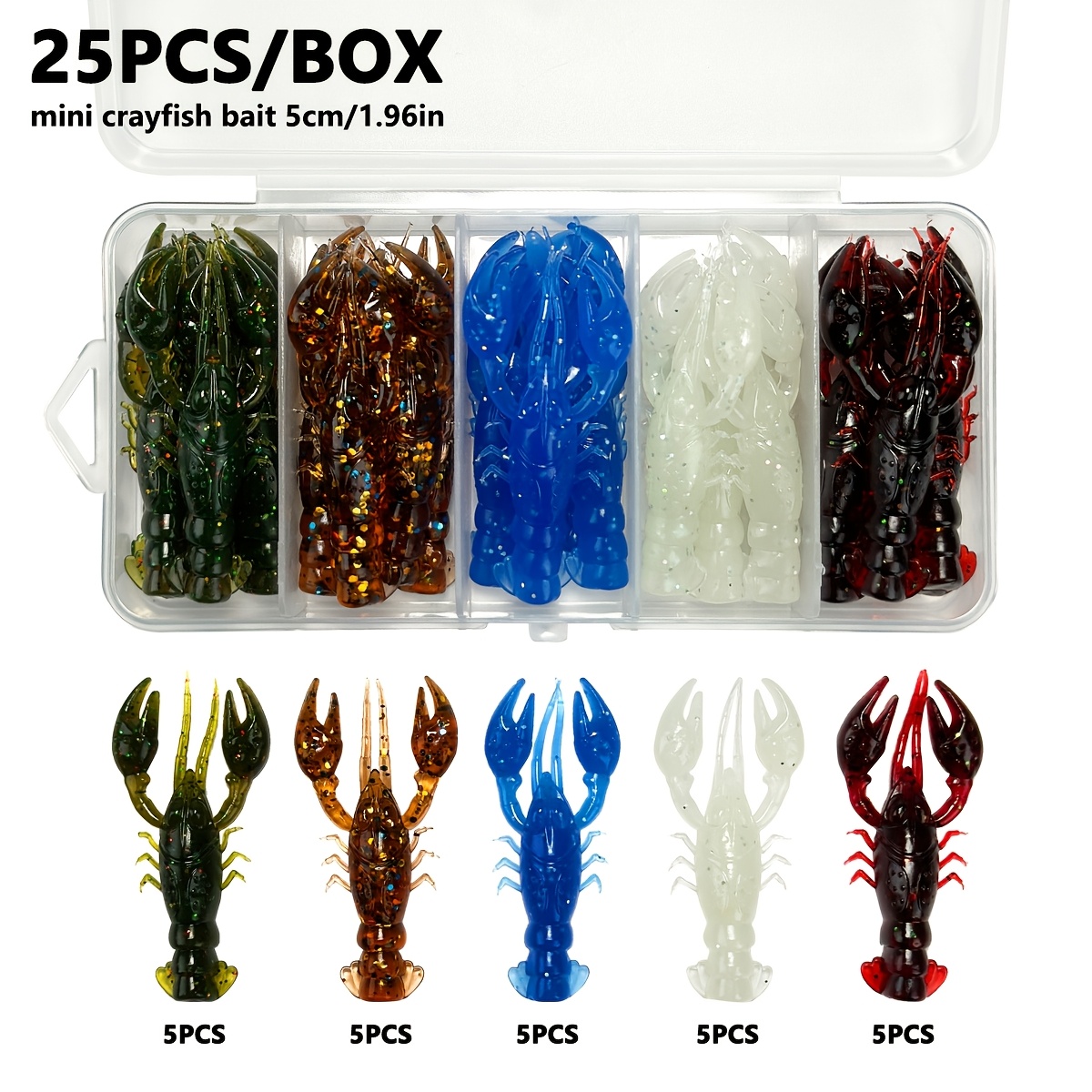 

25pcs Per Box Of -shaped Lures, 1.96 Inches/2.3 Grams - For Freshwater And Saltwater Fishing, Suitable For Bass Fishing.