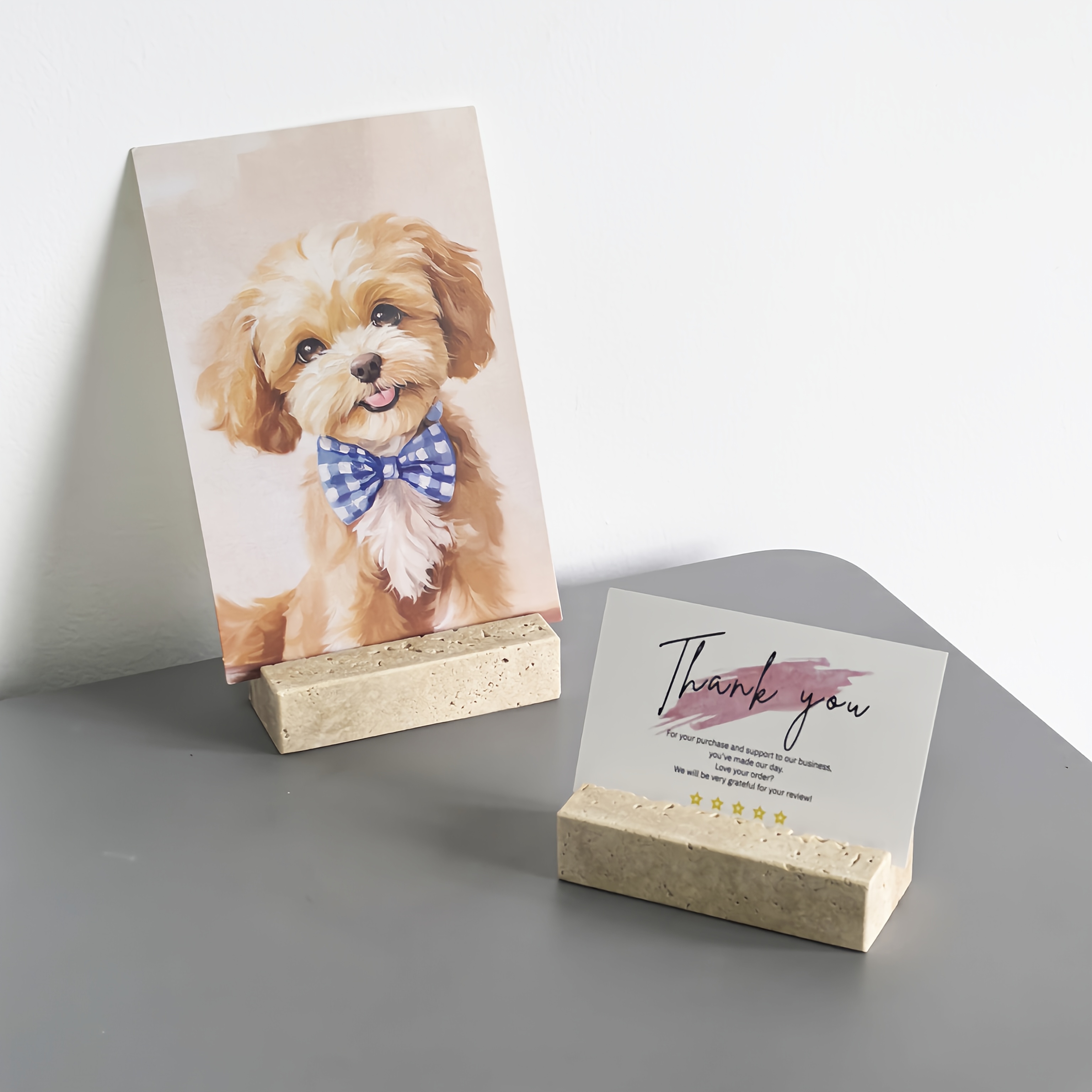 Natural Marble Photo Holder, Stone Business Card Holder, Cave Stone Card Holder, Photo Clip, Note Clip, Marble Photo Base, Heavy Stone Crafts, Suitable for Home, Office, Shopping Mall, Café, High-End Gifts