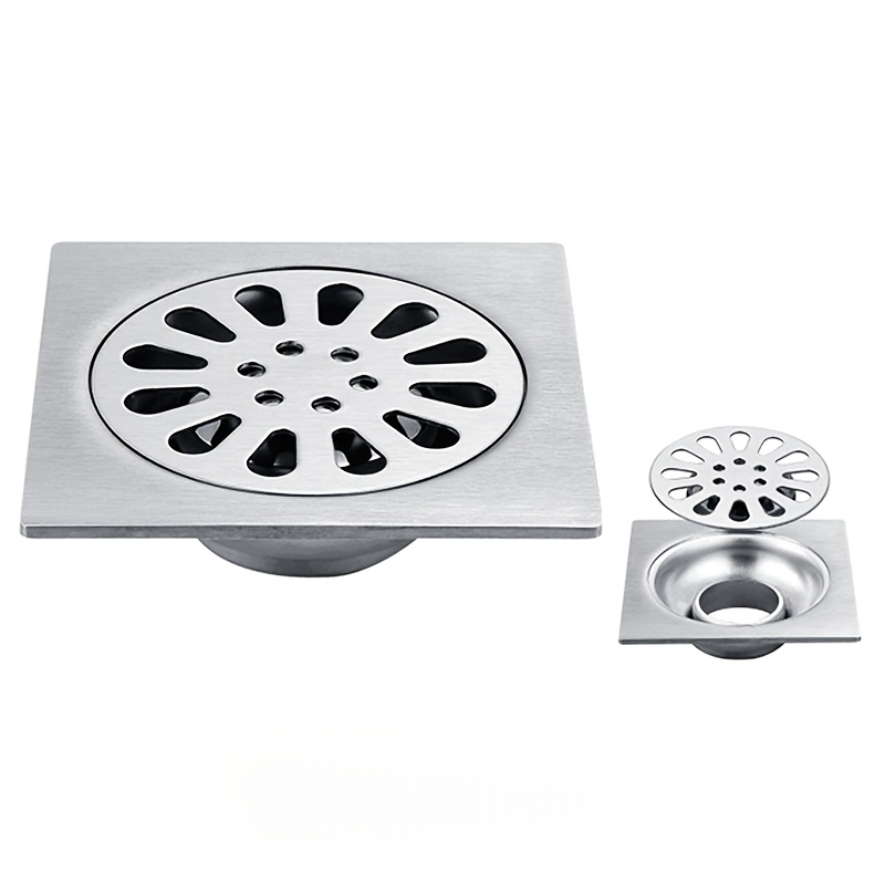 TEMU Stainless Floor Drain With - Multifunctional Shower Hair , Essential Bathroom Accessory