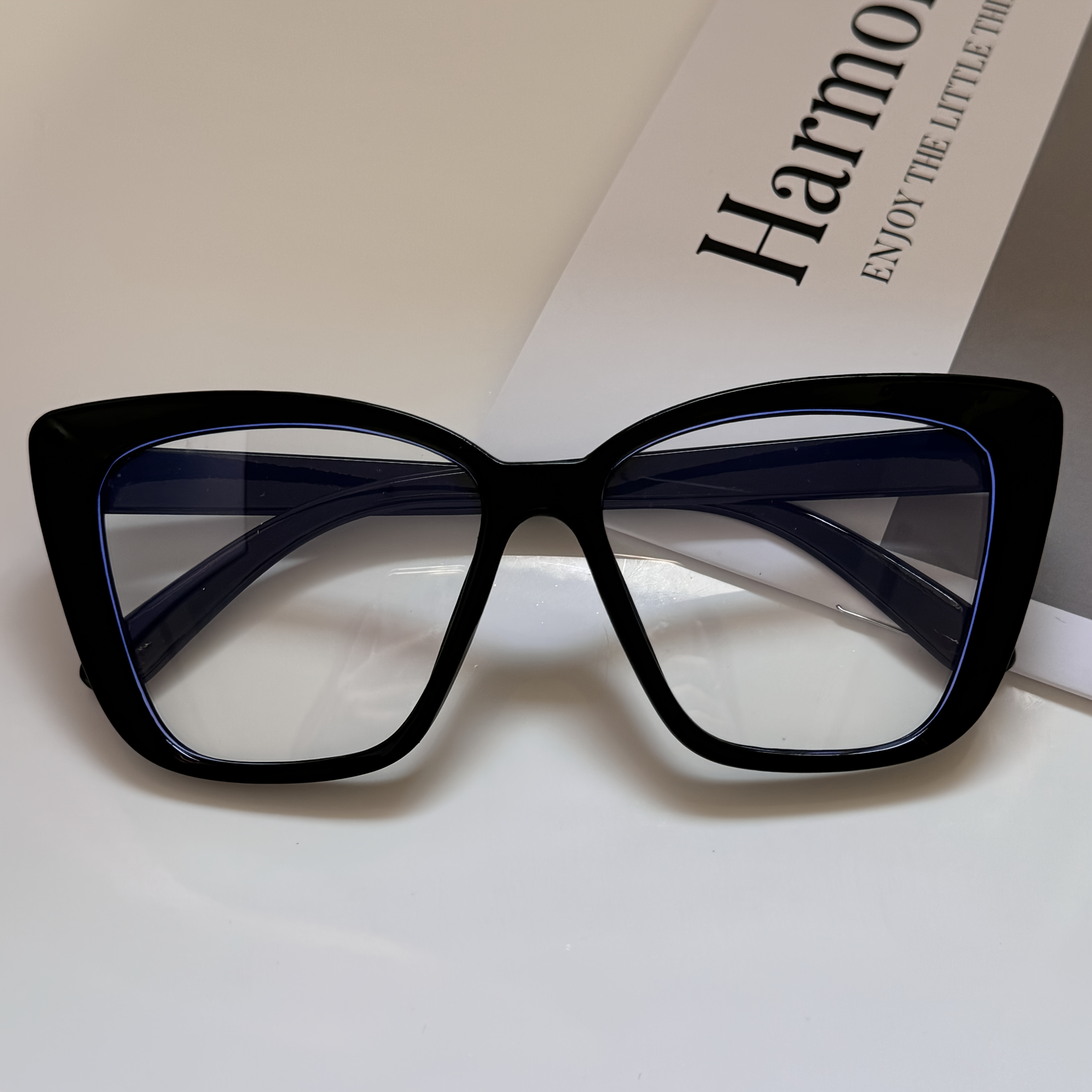 Image of 1pc Large Frame Fashion Decorative Glasses, Suitable For Occasions