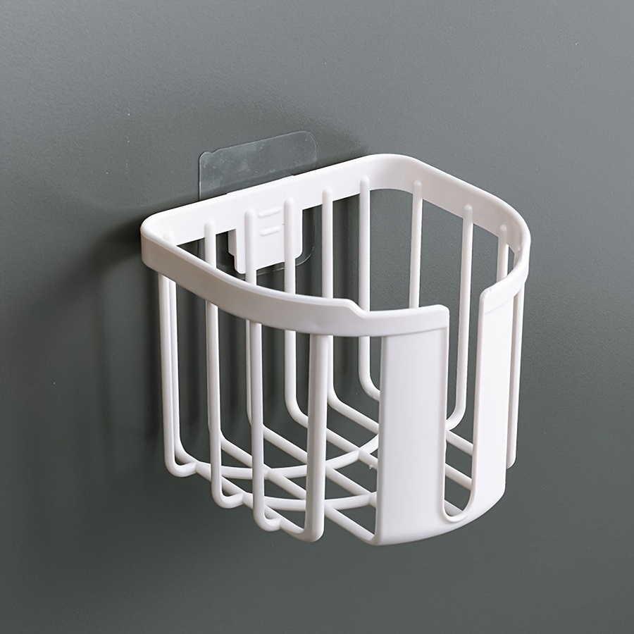 TEMU 1pc No-drill Toilet Tissue Holder, Bathroom Shelf For Toilet Paper Storage, Paper Towel Dispenser, Wall-mounted Toilet Paper Holder