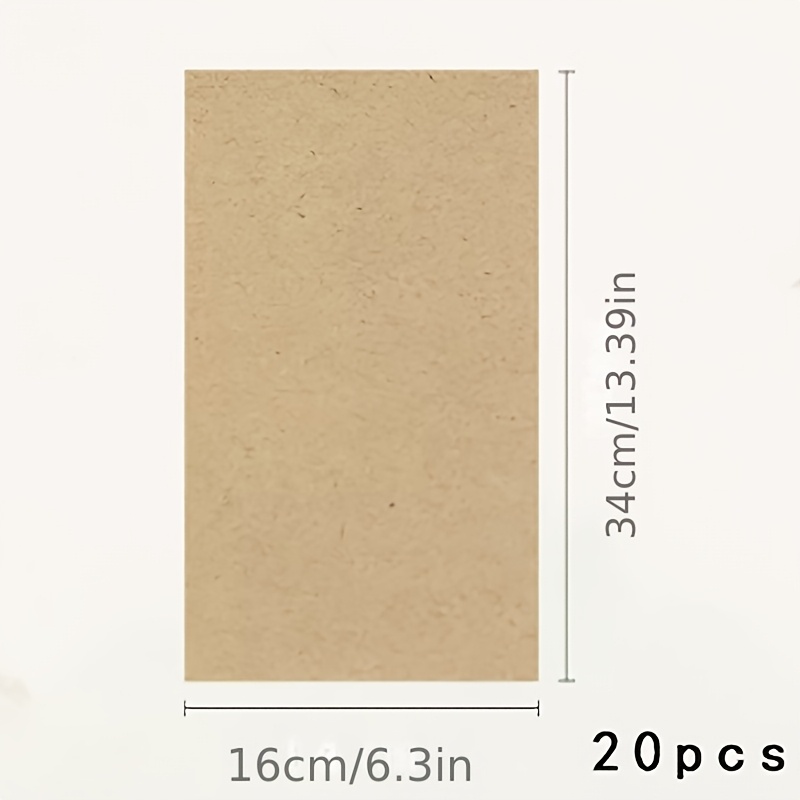 TEMU 20pcs Thickened Vintage Bamboo-linen Paper With Frayed Edges, Calligraphy Practice Paper For Brush Lettering