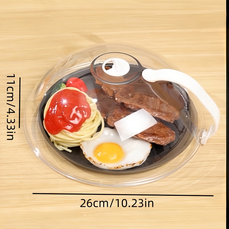 TEMU Microwave Splatter Cover With Ventilation Holes - Food-grade Pp Material, Safe Cooking And Heating Plate Cover - Oil Protection Cover And