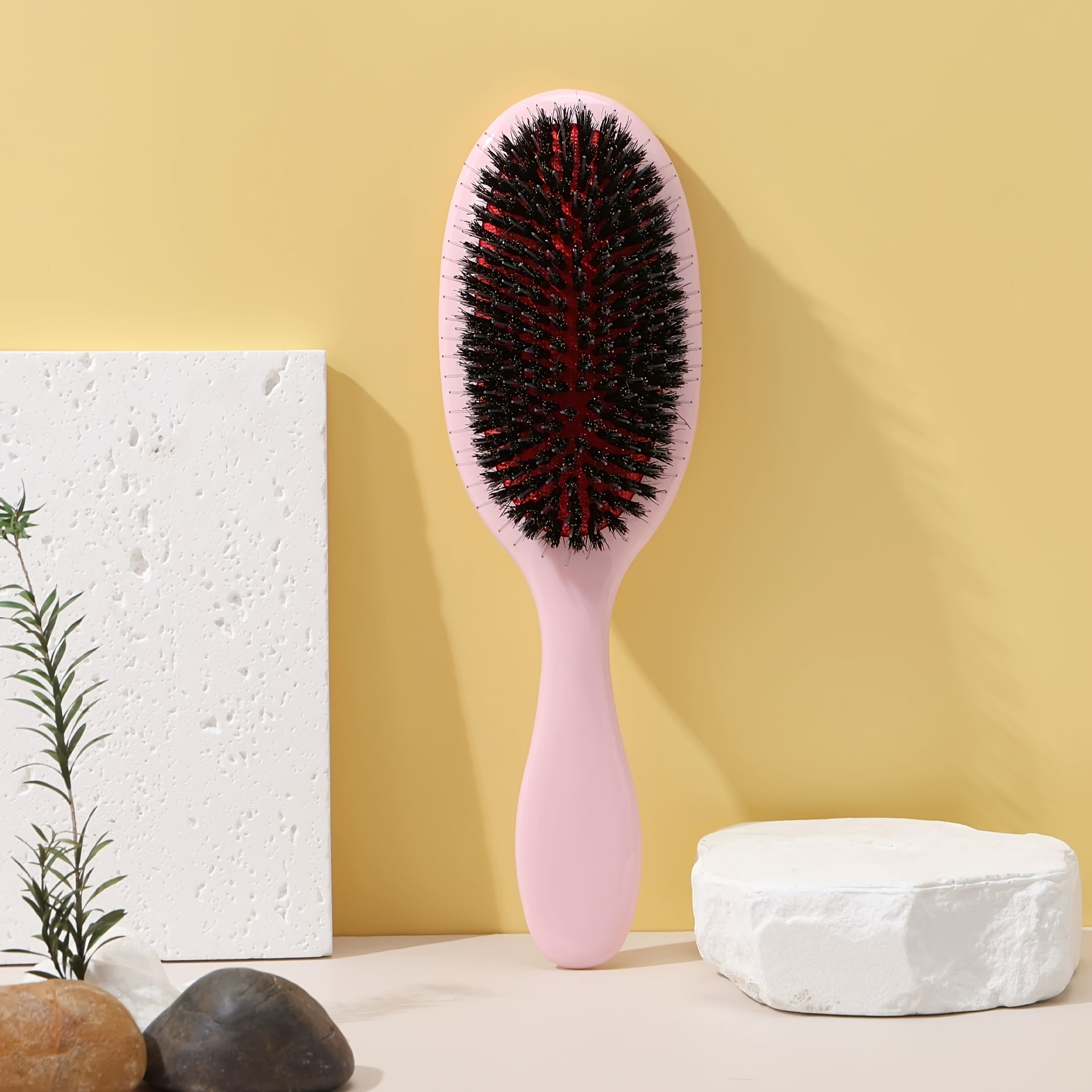 1pc Massage Air Cushion Hair Brush With Detangling Bristles, Anti-static Round Hair Comb For Normal Hair, Handheld Oval Hair Tool For Head , Abs Plastic Handle, Home Use