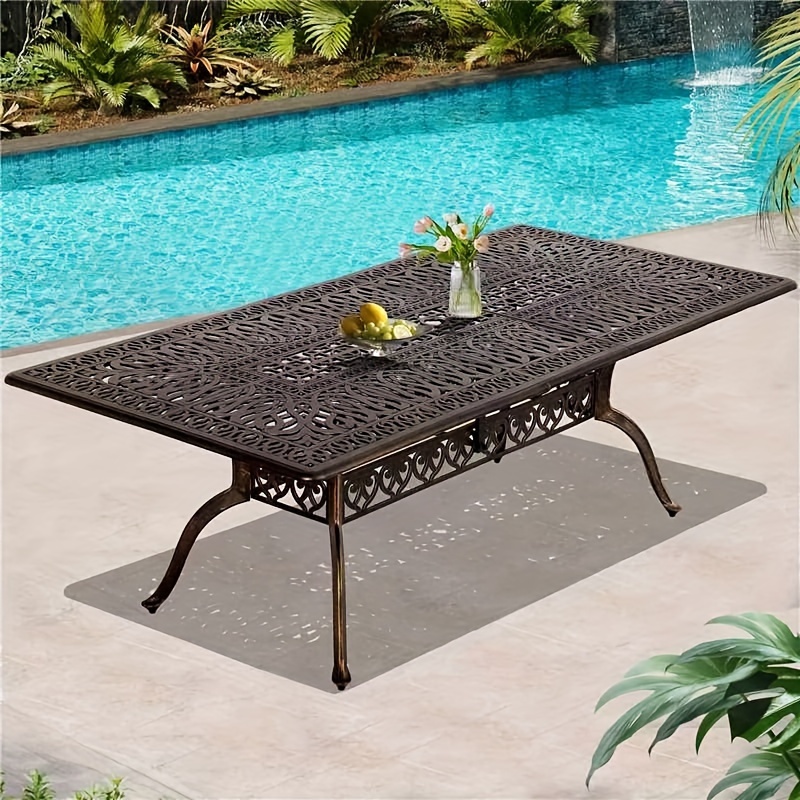 coral coast 8 x 11 ft rectangle patio umbrella 8' x 11' Rectangle No-Tilt Crank Lift Umbrella, Bronze Frame