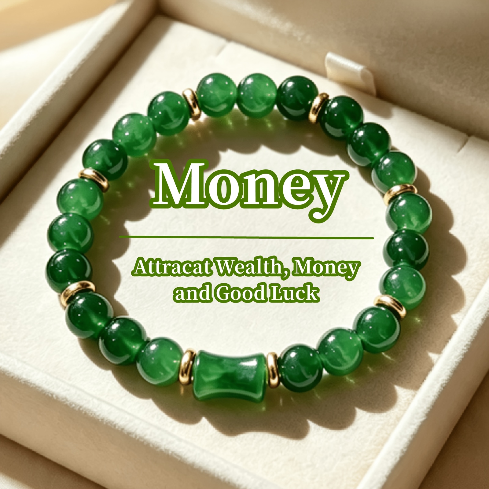 TEMU Bracelet en perles de calcédoine vert foncé et de à bambou, couleur unie avec une et . Les perles pour lisses, translucides et pleines de