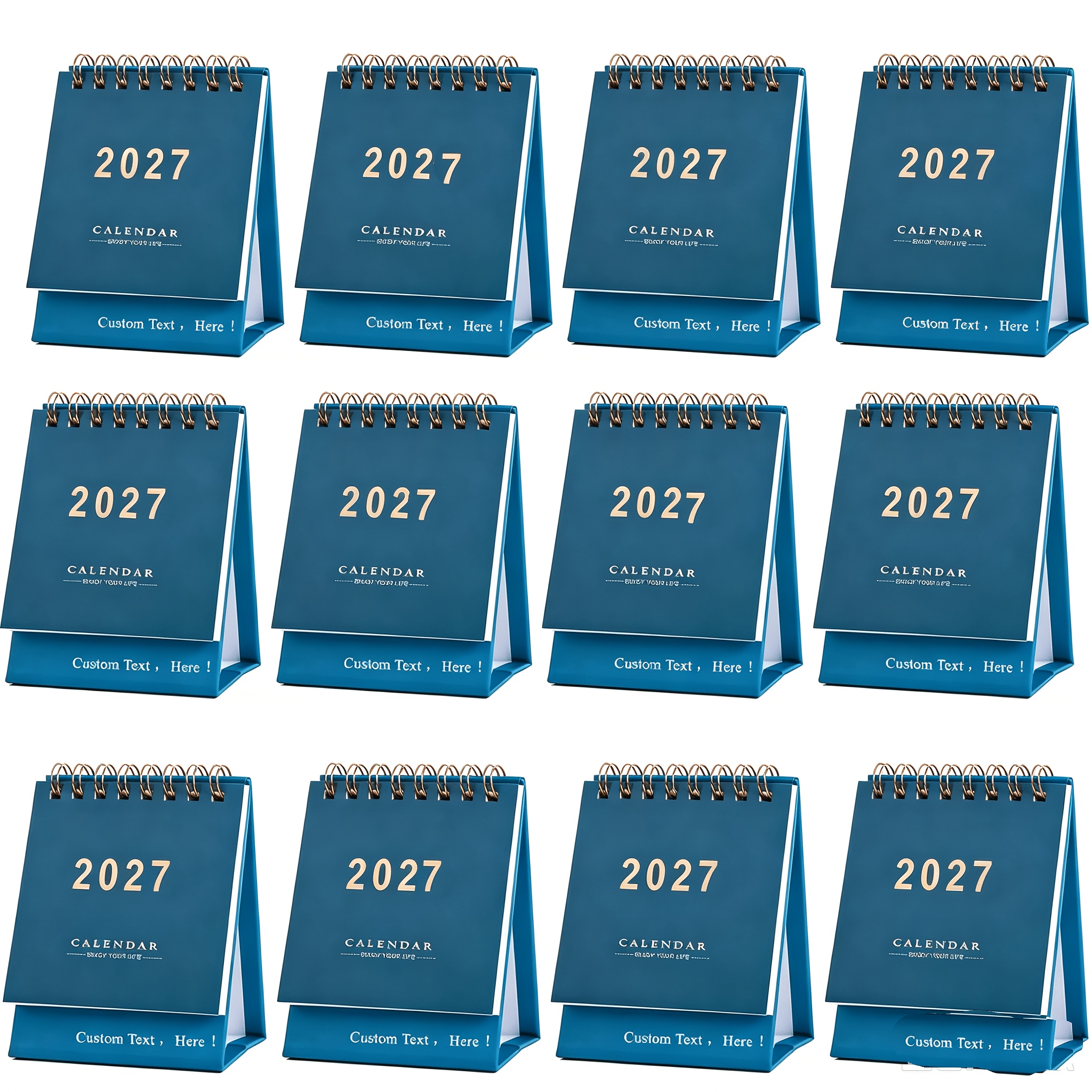 TEMU Customizable 2027 Small Calendar, Personalized Calendar, Laser Engraved Text, Monthly Planner With Text Customization And Monthly Review Layout,