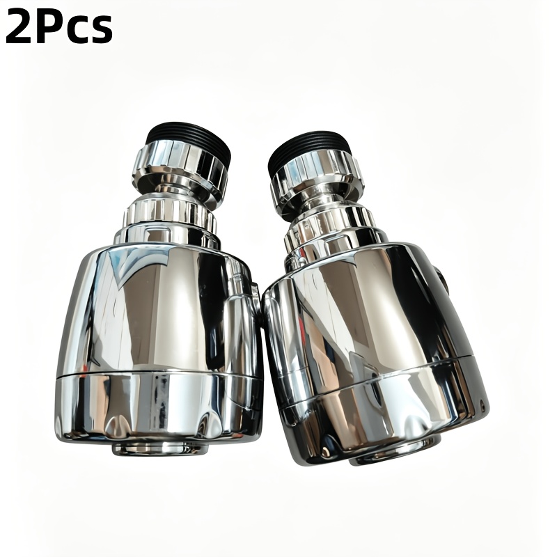 TEMU 2pcs Rotating Kitchen Faucet With 2 Water Outlet , Universal Kitchen Faucet Adapter, 360-degree Rotatable, Adjustable Round Nozzle, Kitchen
