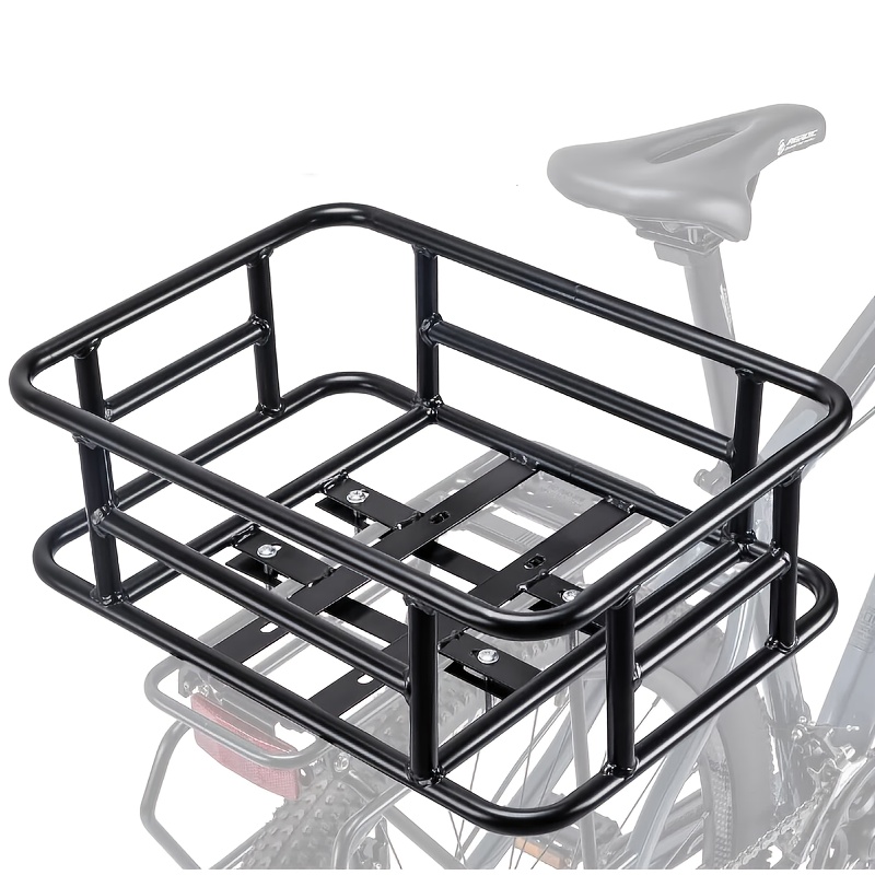 

1pc Ywbl-wh Ebike Basket, Waterproof Rear Cargo Rack For Electric Bicycles, Quick Bike Accessory For Picnic, Pet, Sports Bag - Black