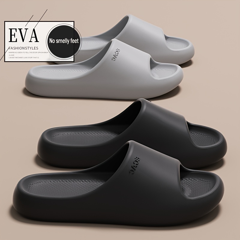 eva slides comfortable non slip odor resistant for indoor outdoor use   shower casual wear thick sole home Product details 0