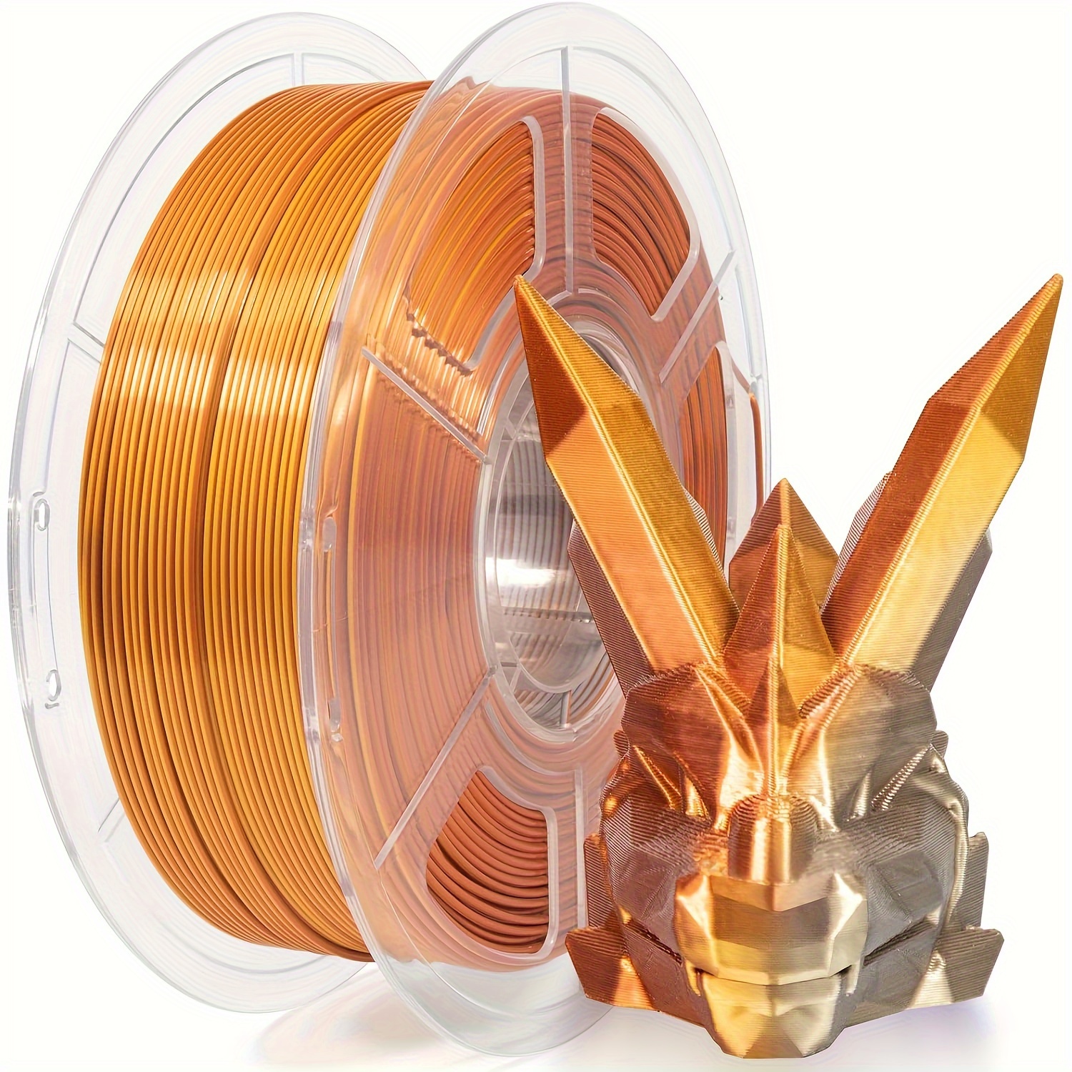 

3-color Silk Pla Filament 3d Printer 1.75mm+/-0.03mm, 3-color Pla Filament 1kg (2.2 Pounds) Spool, Golden Silvery Copper