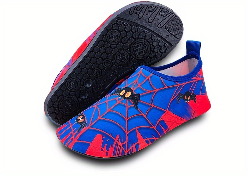 Spider Boy Beach Shoes Red Wading Shoes Lightweight Water Shoes Beach Swimming Girls Water Shoes Swimming Surfing Summer Youngsters's Cartoon Cute Three Spider Webs